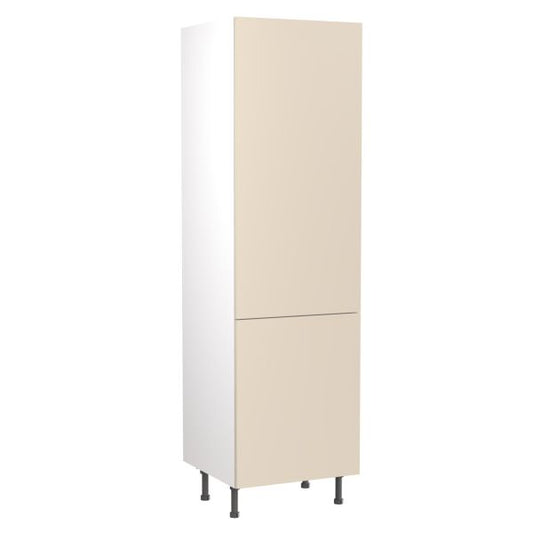 Kitchen Kit Flatpack Slab Super Gloss Cashmere 600 Tall Unit Fridge&Freezer 70/30 - FKKF0122