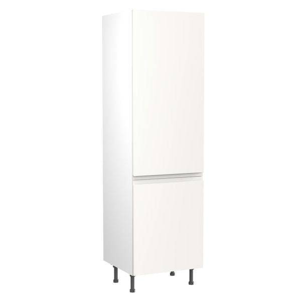 Kitchen Kit Flatpack J Pull Super Gloss White 600 Tall Unit Fridge&Freezer 70/30 - FKKJ0022