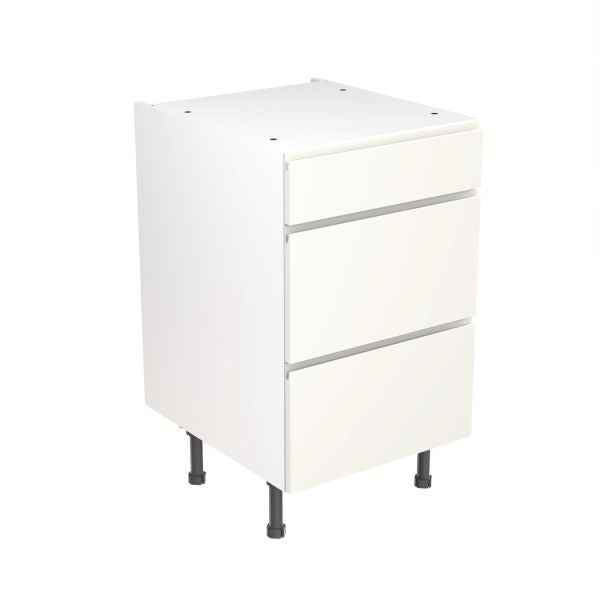 Kitchen Kit Flatpack J Pull Super Gloss White 500 Base Unit 3 Drawer - FKKJ0041