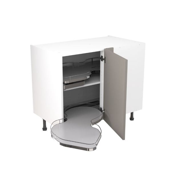 Kitchen Kit Flatpack Slab Ultra Matt Dust Grey 1000 Base Unit With Dual-Handed Nuvola Blind Corner - FKKF0865