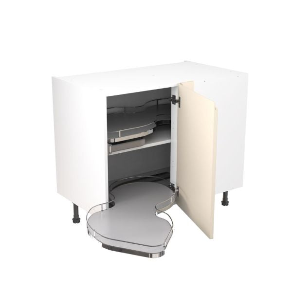 Kitchen Kit Flatpack J Pull Super Gloss Cashmere 1000 Base Unit With Dual-Handed Nuvola Blind Corner - FKKJ0165