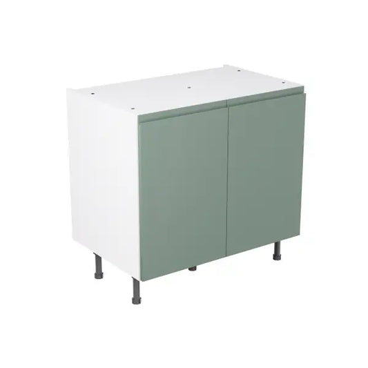 Kitchen Kit Flatpack J-Pull Matt Sage Green 900 Base Kitchen Cabinet - FKKJ1171